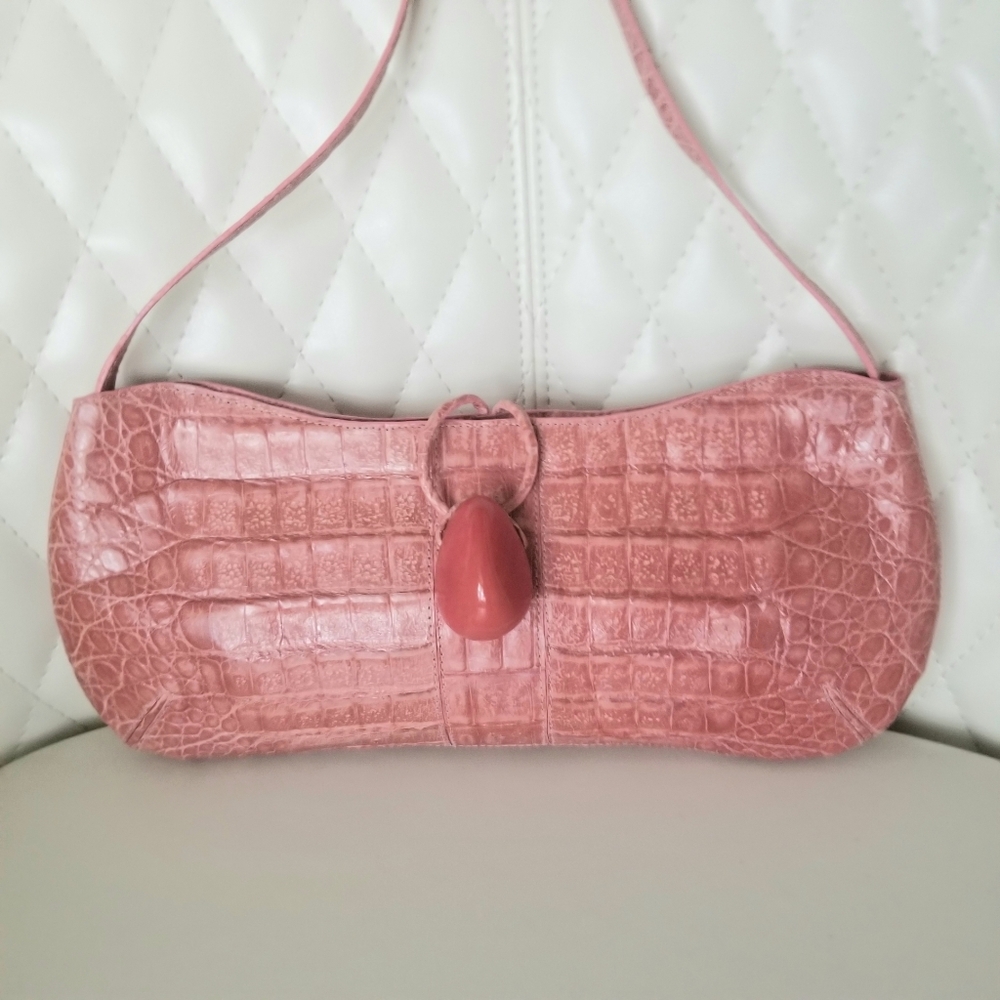 SALE! Nancy Gonzalez Coral Alligator Clutch